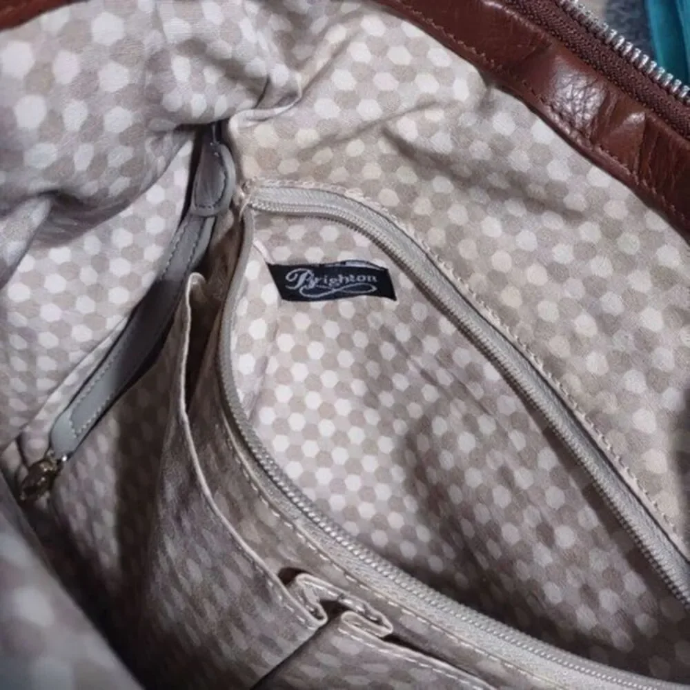 Brighton Brown Straw and Leather Handbag 11